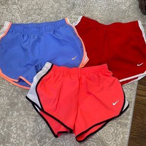 Nike shorts bundle purple size medium, red size, medium, pink size, small